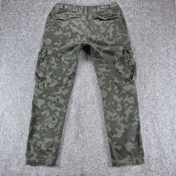 Superdry Cargo Trousers Mens 34x32 Green Camo Pants Utility Military Combat - Picture 4 of 10